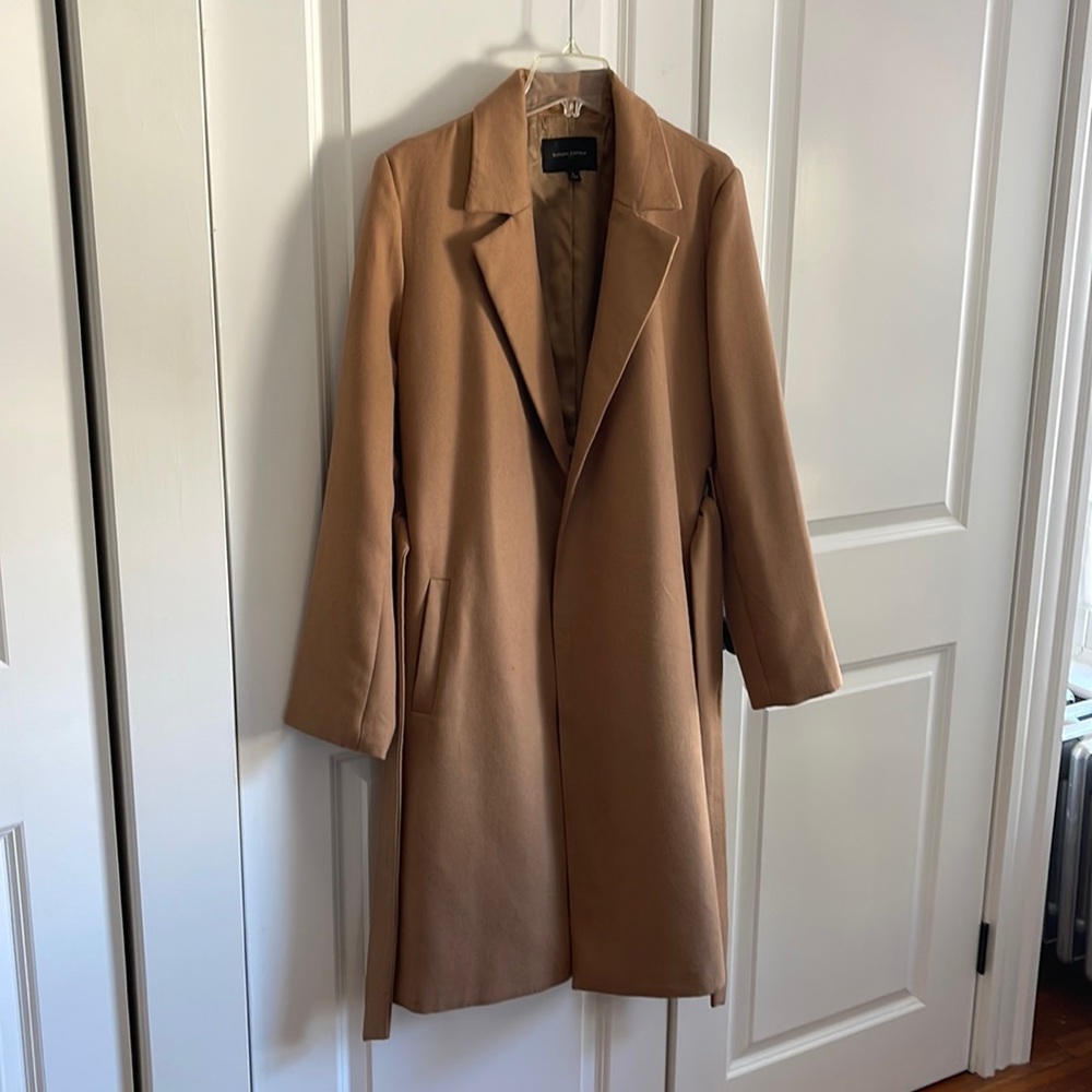 Banana republic outlet: camel colored long coat with belt
